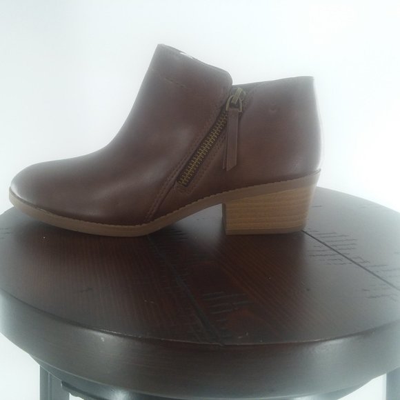 Brown Motorcycle Boot with side zipper Size 6.5W - Picture 3 of 6